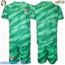 Camisa de time de futebol Croácia Goleiro Replicas 2º Equipamento Infantil Europeu 2024 Manga Curta (+ Calças curtas)